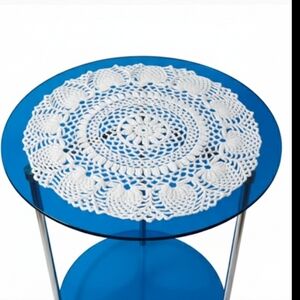 Handmade Crochet Lace Doily Table Mat Mandala Organic Cotton Vintage Decor
